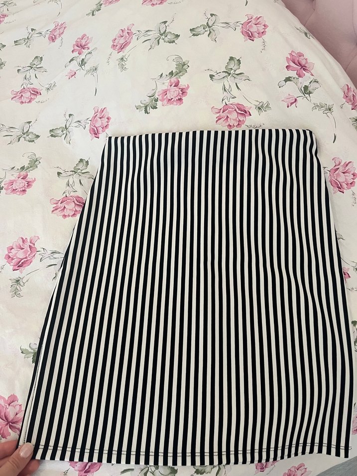 Çizgili  Mini Etek - Görsel 2