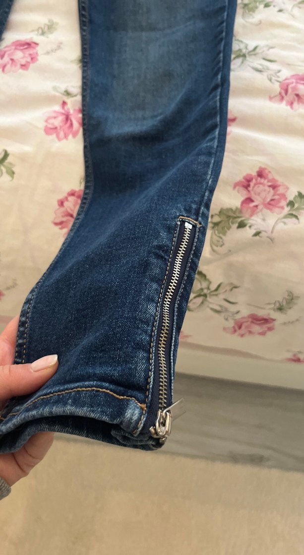 Fermuarlı Kadın Kot Pantolon - Görsel 3