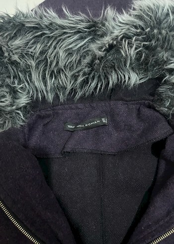 Kürk Detaylı Mor Kapüşonlu Kadın Ceket - Görsel 4