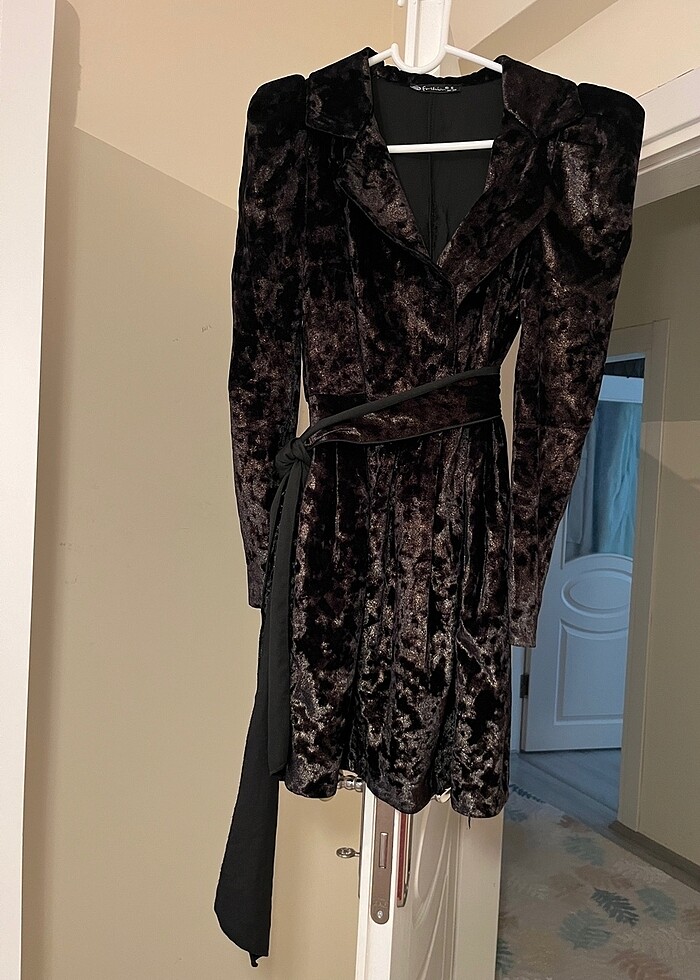 Kadife elbise - Görsel 4