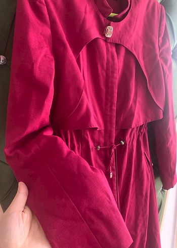 Bordo Uzun Kadın Klasik Kap - Görsel 4