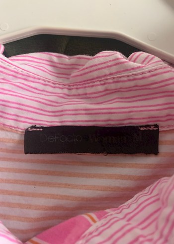 Pembe Bağlama Desenli Uzun Kollu Salaş Gömlek - Görsel 3