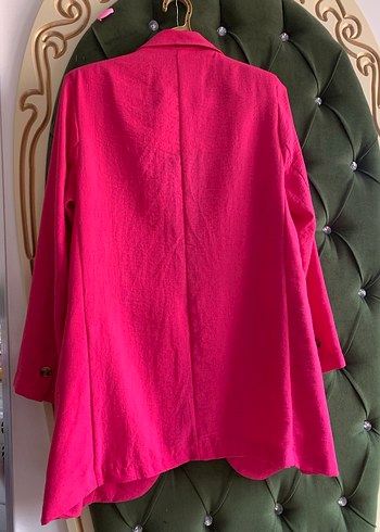 Pembe Keten Kadın Blazer - Görsel 2