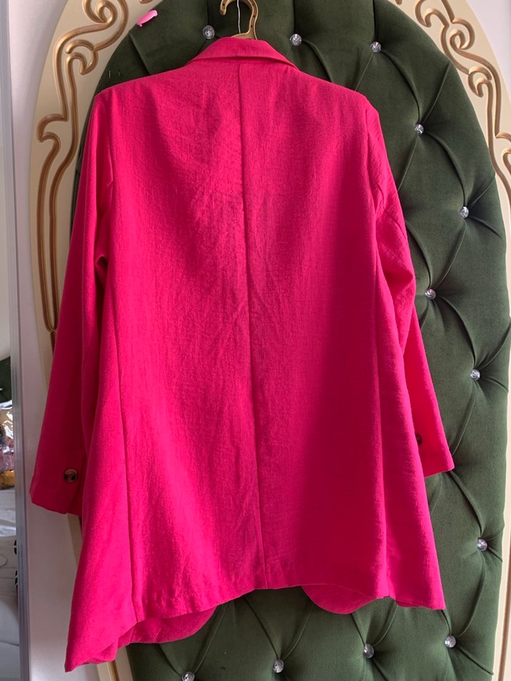 Pembe Keten Kadın Blazer - Görsel 2