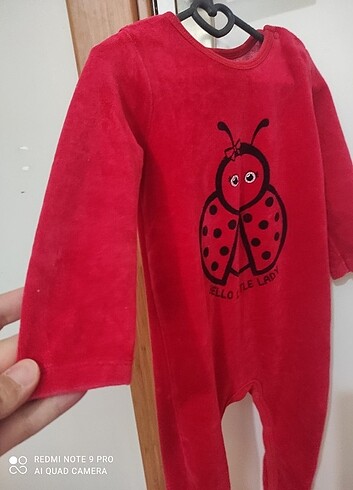 9 Ay Beden kırmızı Renk Bebek tulum