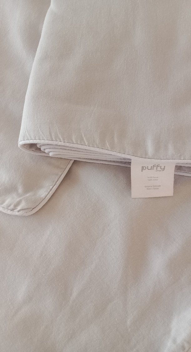 Bej Gri Düz Puffy Nevresim Takımı - Görsel 2