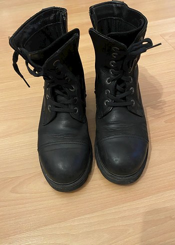 Kadın Siyah Deri Biker Bot, Yüksek Topuklu - Görsel 2