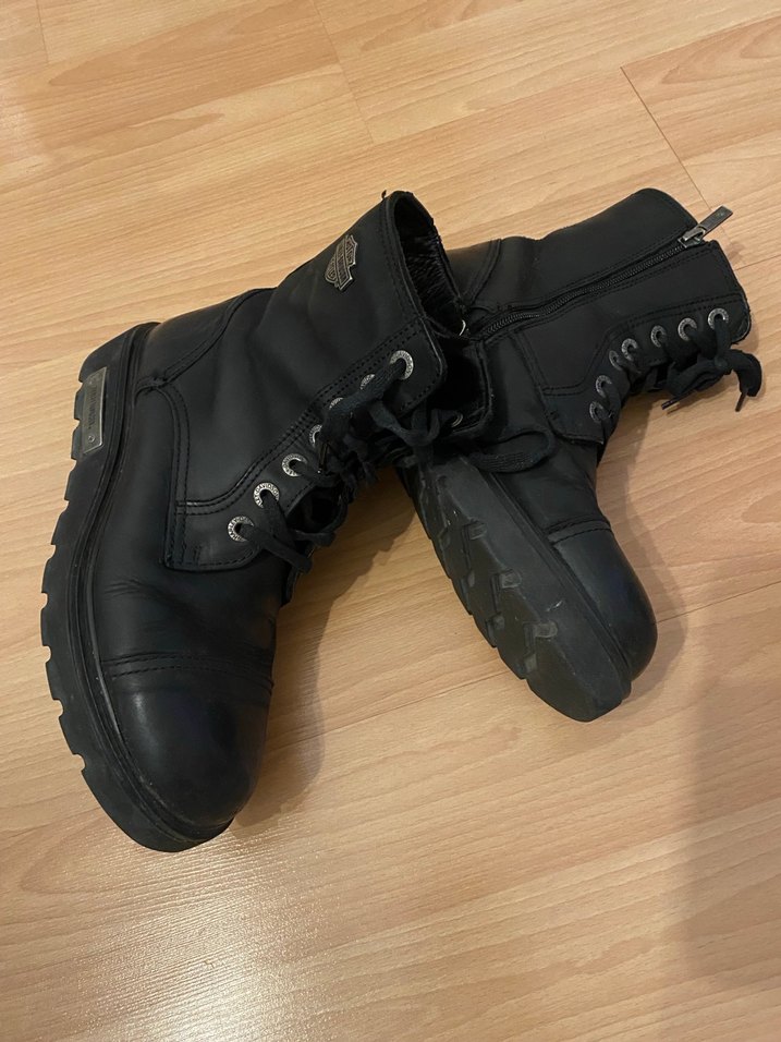 Kadın Siyah Deri Biker Bot, Yüksek Topuklu - Görsel 5