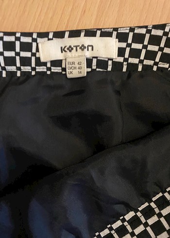 Kadın Siyah Puantiyeli Midi Etek - Görsel 2