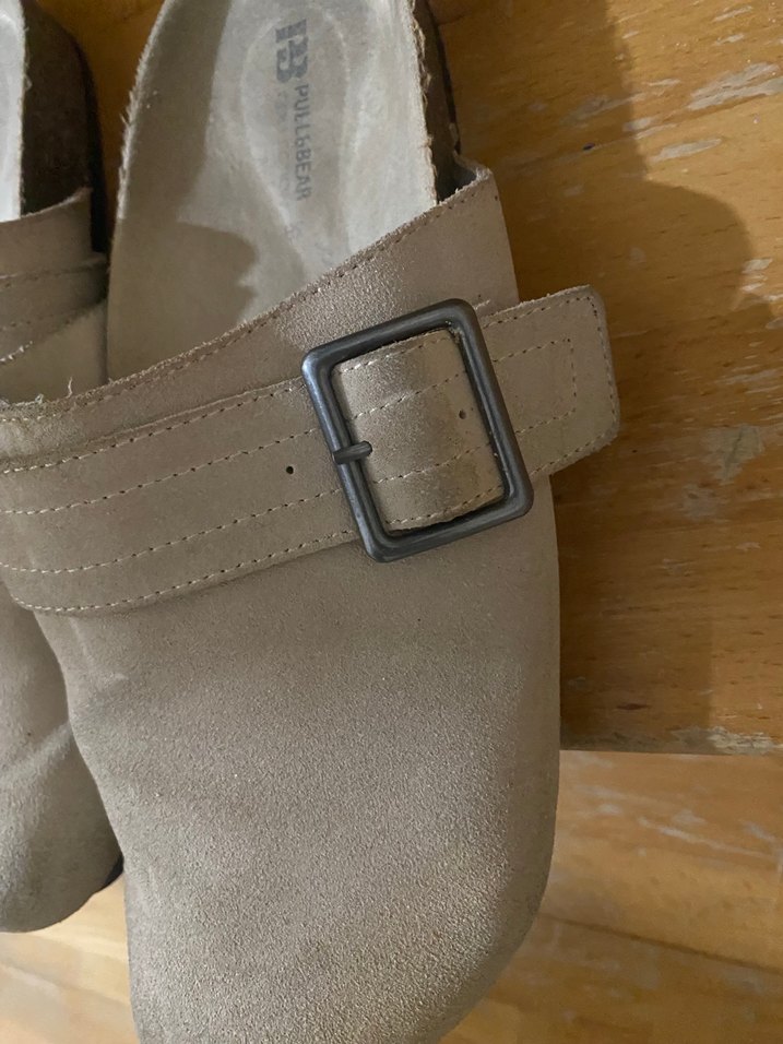 Bej Süet Tokalı Kadın Terlik - Görsel 2