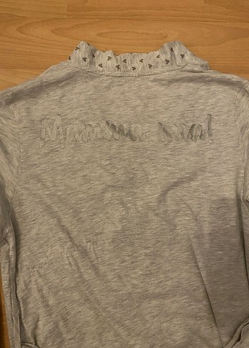 Gri V Yakalı Uzun Kollu  Sabahlık - Görsel 6