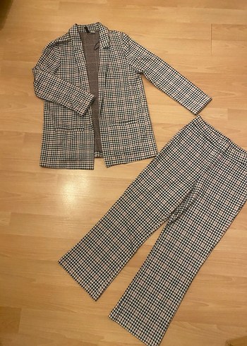 Düğmeli Ekose Kadın Kumaş Pantolon - Görsel 2