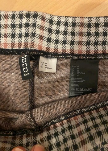 Düğmeli Ekose Kadın Kumaş Pantolon - Görsel 4