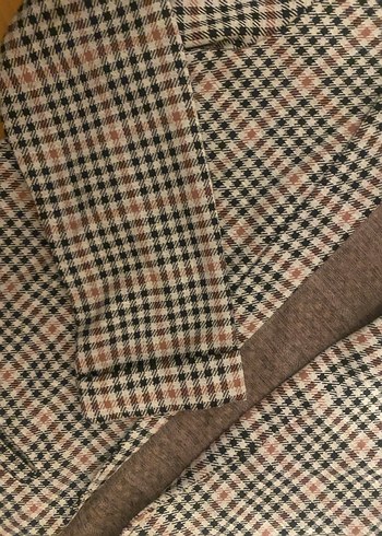 Düğmeli Ekose Kadın Kumaş Pantolon - Görsel 7