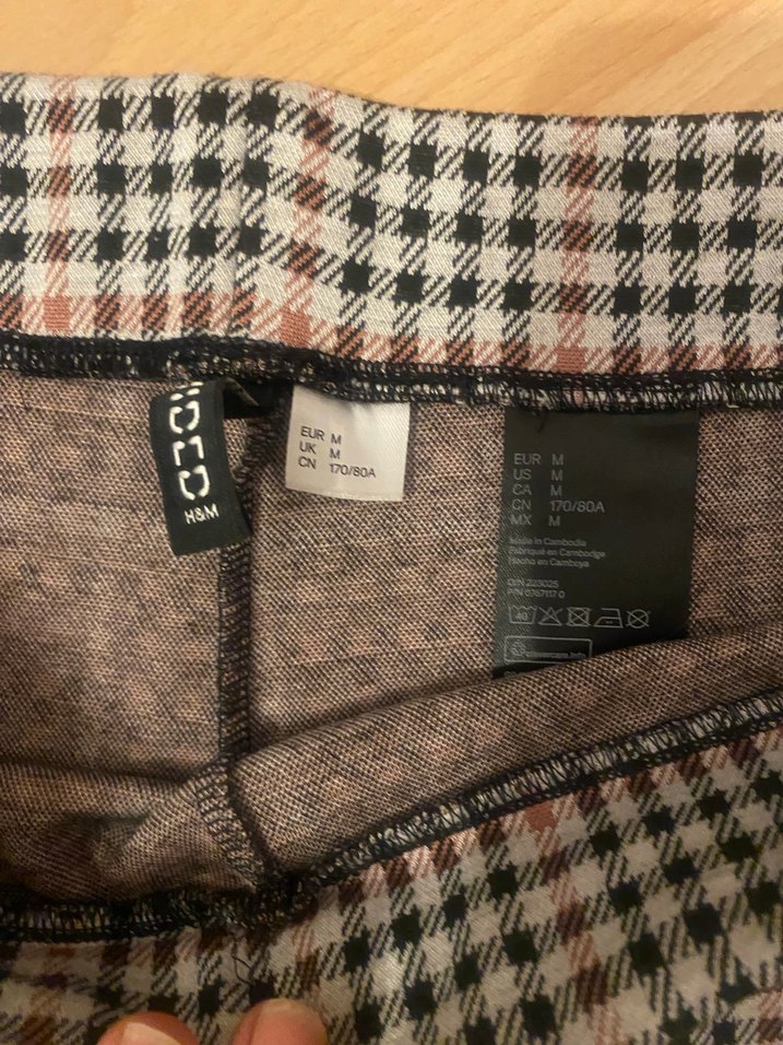 Düğmeli Ekose Kadın Kumaş Pantolon - Görsel 4