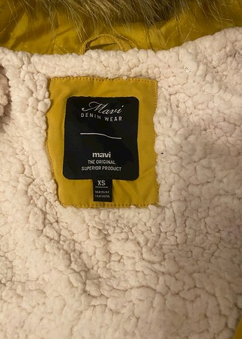 Sarı Kadın Kürklü Midi Kış Montu - Görsel 5