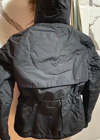 Siyah Kadın Midi Kışlık Kürklü Mont - Görsel 7