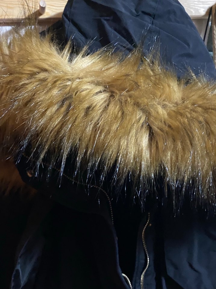 Siyah Kadın Midi Kışlık Kürklü Mont - Görsel 5