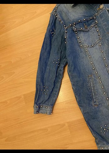 Mavi Uzun Kadın Kot Ceket - Görsel 2