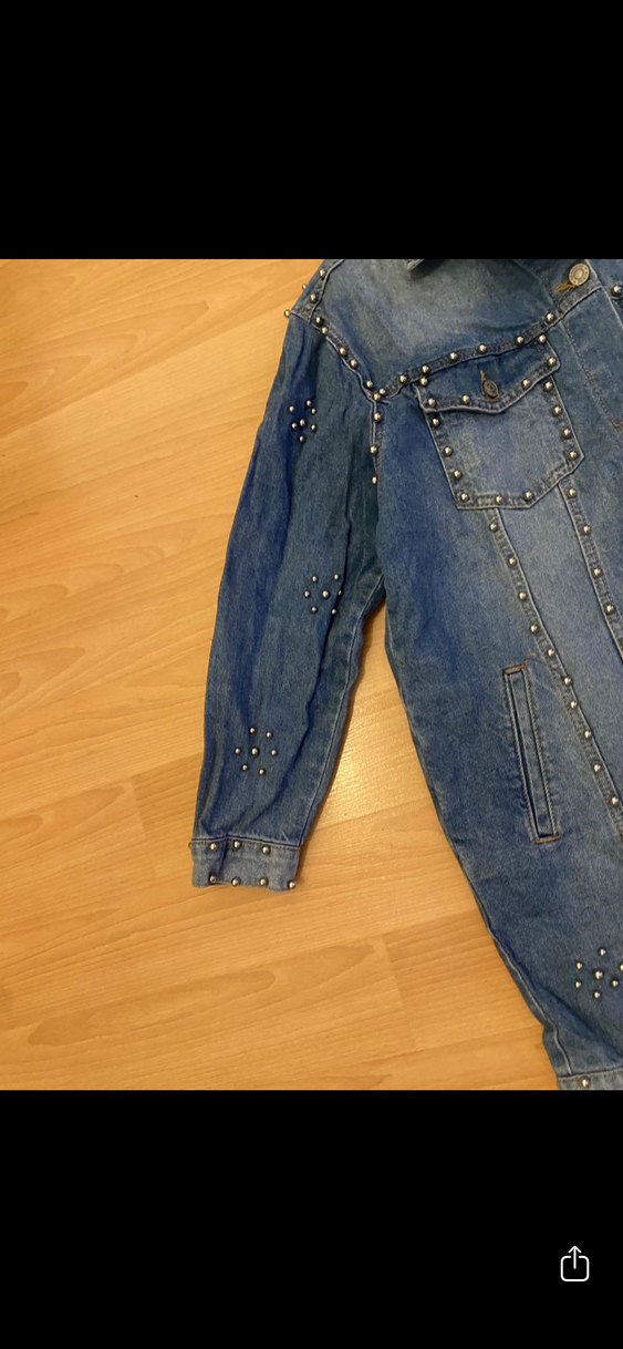 Mavi Uzun Kadın Kot Ceket - Görsel 2