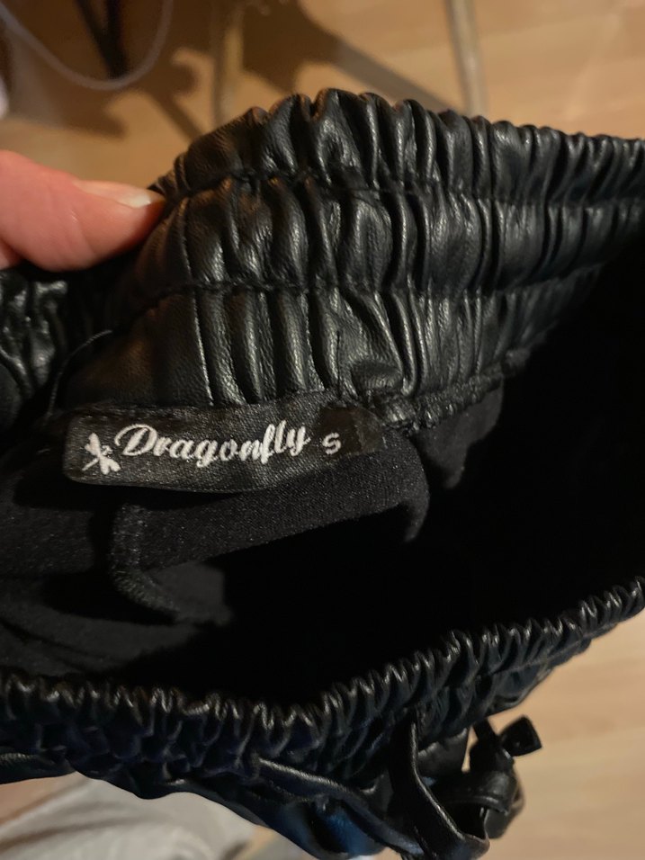 Siyah Deri Kadın Rahat Kesim Pantolon - Görsel 5