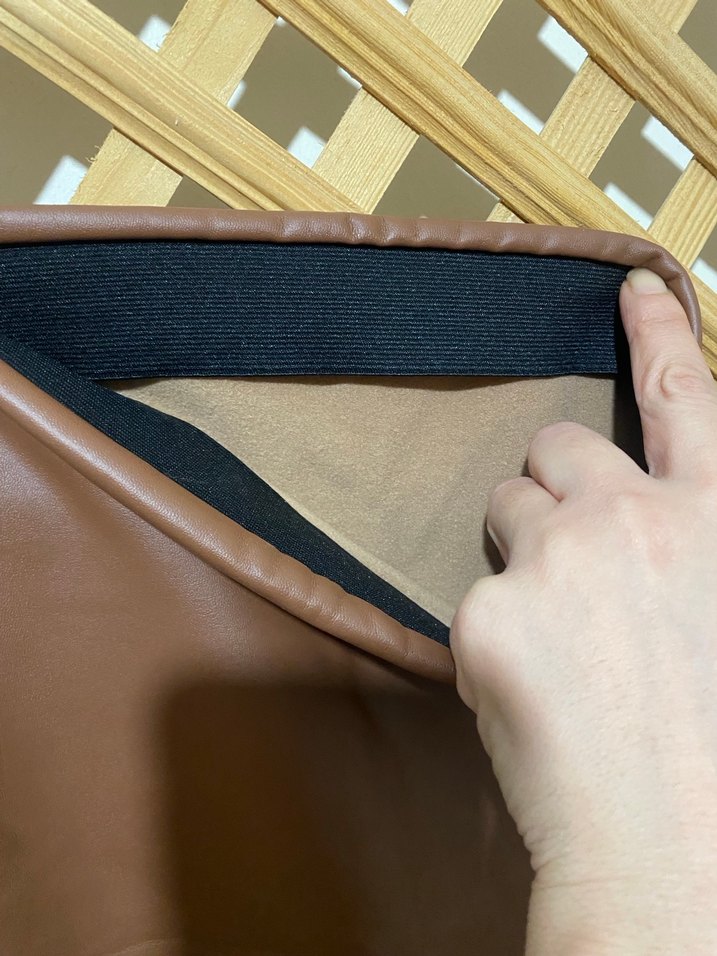 Kahverengi Deri Midi Mini Etek - Görsel 2