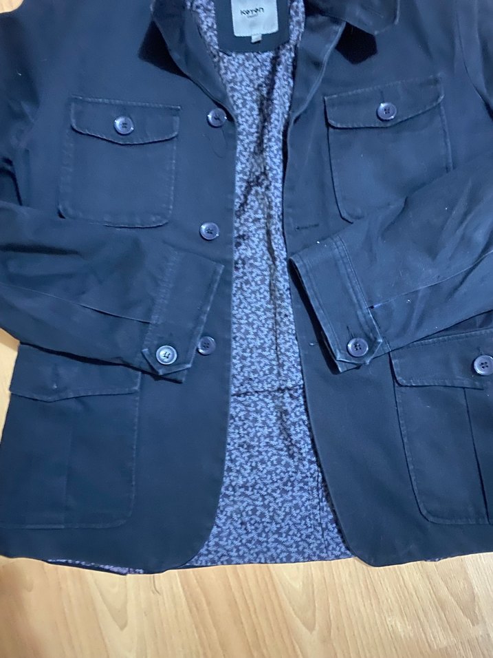 Erkek Lacivert Denim Ceket Düğmeli - Görsel 2