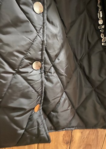 Düğmeli Siyah Uzun Kadın Ceket - Görsel 4