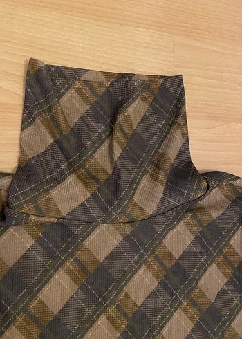 Kahverengi Ekose Desenli Balıkçı Yaka Kazak - Görsel 3