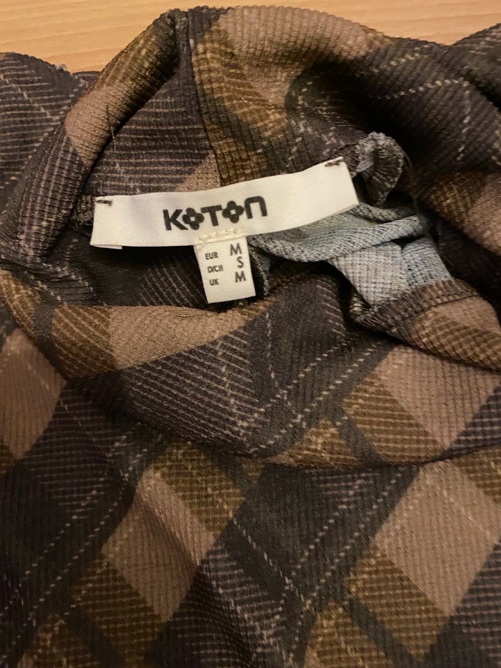 Kahverengi Ekose Desenli Balıkçı Yaka Kazak - Görsel 4