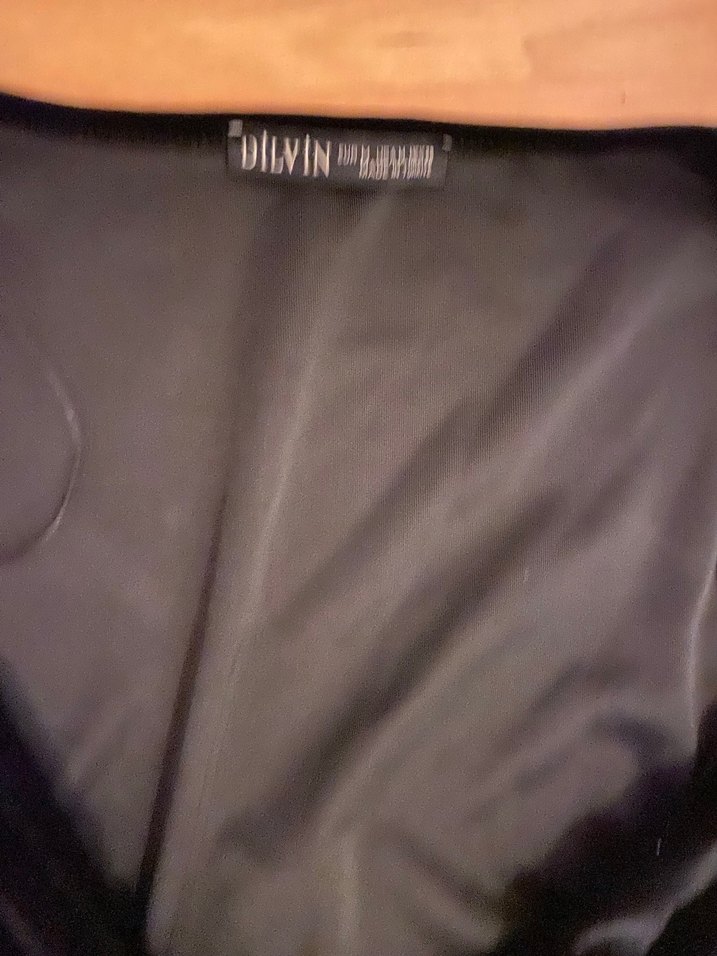 Siyah V Yakalı Gotik Kadın Abiye Elbise - Görsel 2