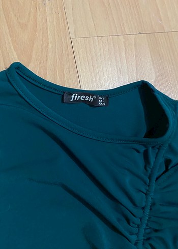 Uzun Kollu Pilili Turkuaz Kadın Bluz - Görsel 3