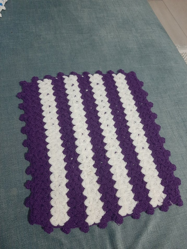 Mor ve Beyaz Çizgili Banyo lifi - Görsel 2