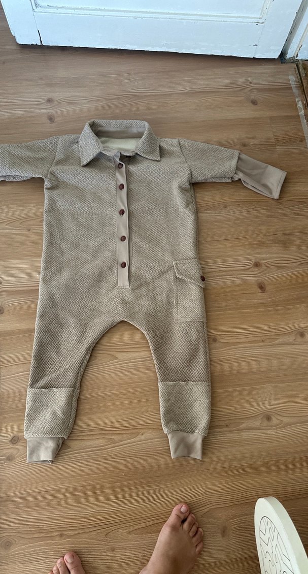 Uzun Kollu Düğmeli Bebek Tulum - Görsel 3