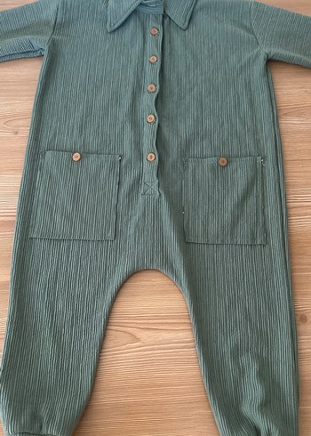 Düğmeli Uzun Kollu Haki Bebek Tulum 3 4 yaşında goydı - Görsel 3