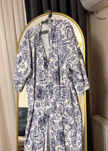 Bohem Uzun Kollu Düğmeli Kadın Kimono
