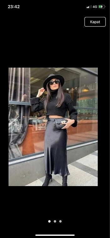 Zara saten etek - Görsel 2