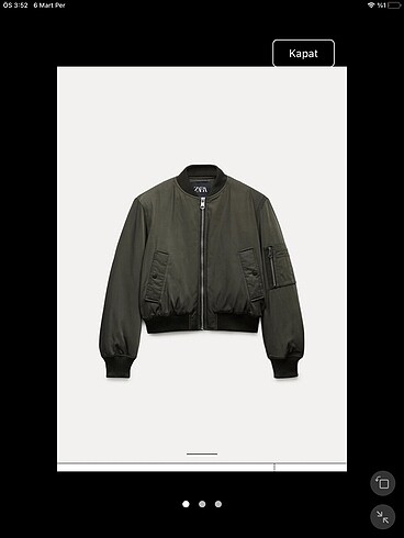 Zara zw collection bomber kisa ceket