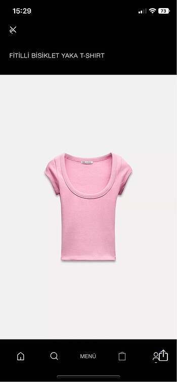 Zara fitilli bisiklet yaka tshirt