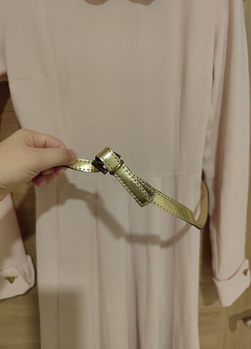 Pudra bebe yaka elbise - Görsel 3