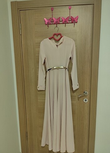 Pudra bebe yaka elbise - Görsel 5