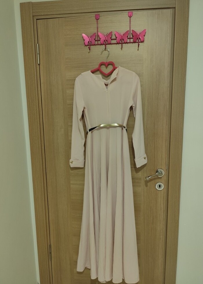 Pudra bebe yaka elbise - Görsel 5