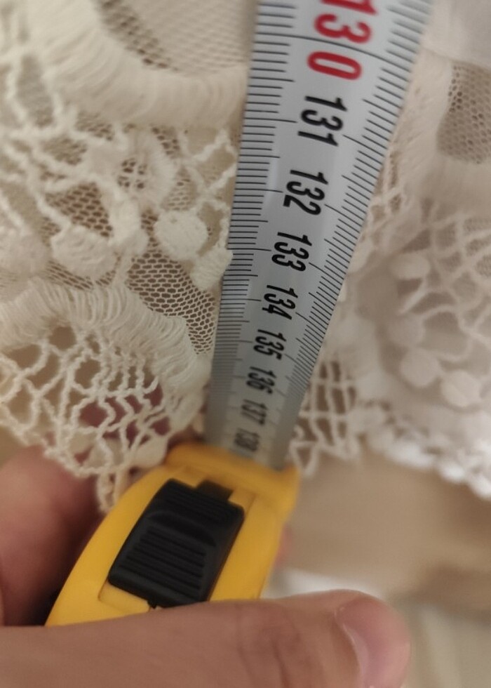 Beyaz güpürlü uzun elbise  - Görsel 5