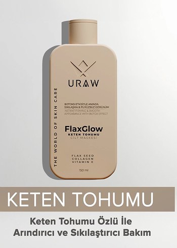 Uraw FlaxGlow Keten Tohumu Cilt Maskesi 150ml - Görsel 2