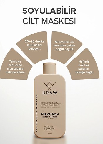 Uraw FlaxGlow Keten Tohumu Cilt Maskesi 150ml - Görsel 4