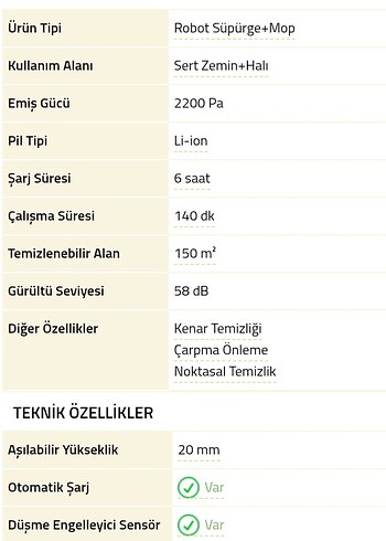 Beyaz Gri Robot Süpürge - Görsel 9