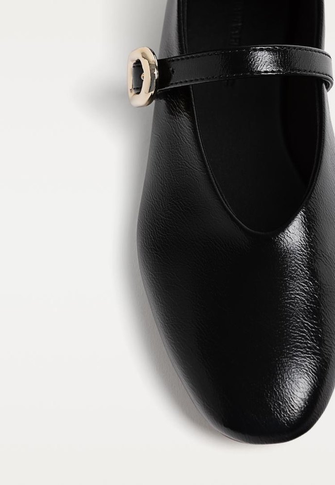 Siyah Tokalı Modern Klasik Kadın Babet - Görsel 2