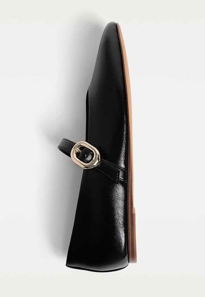 Siyah Tokalı Modern Klasik Kadın Babet - Görsel 3