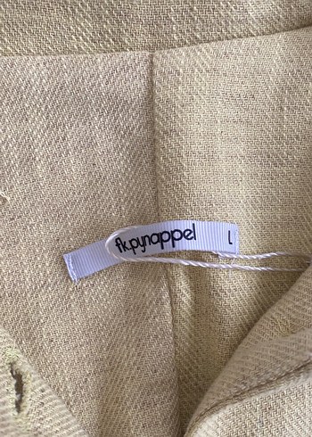 Sarı Keten Kız Yeleği Düğmeli - Görsel 2