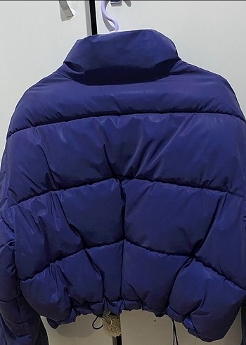 Kadın Mavi Midi Kısa Kış Montu - Görsel 2